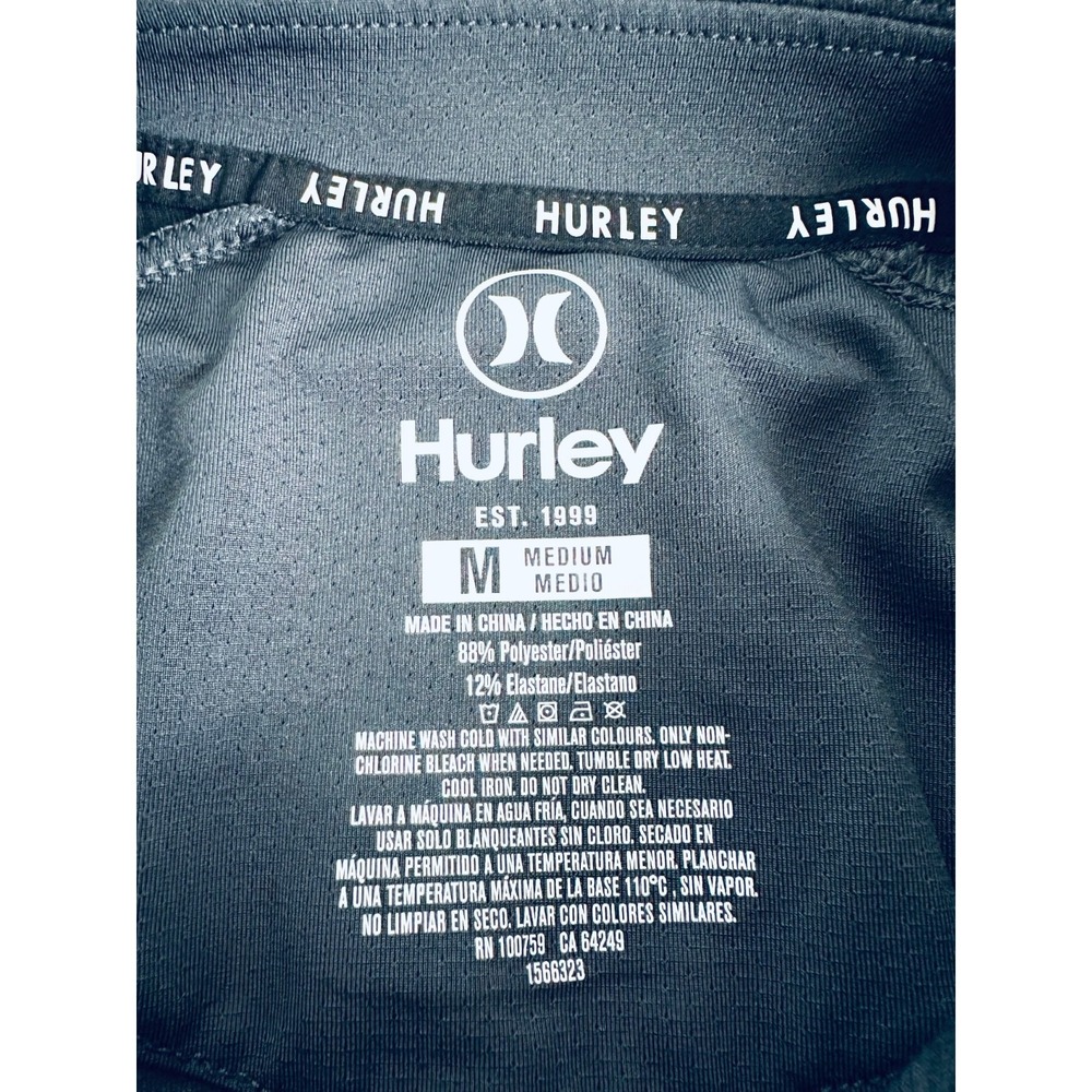 HURLEY Men's Medium Dark Gray Short Sleeve Performance Polo Shirt - Picture 6 of 9